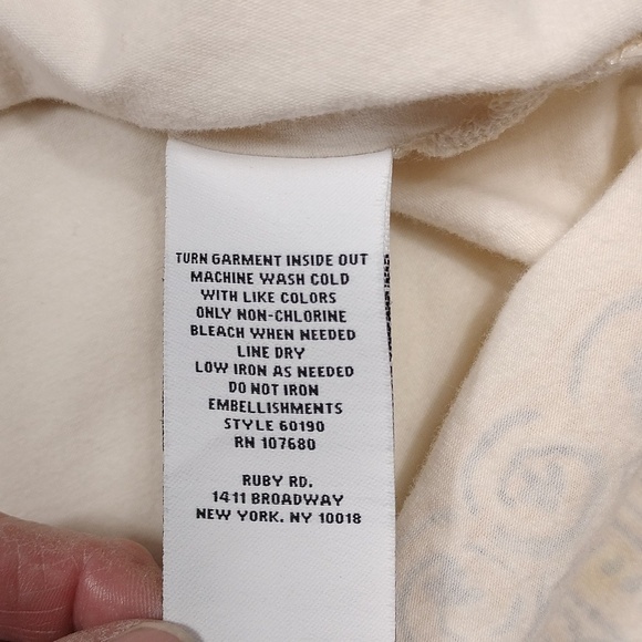 Ruby Rd Embroidered Cream Top Size Small - Picture 5 of 9